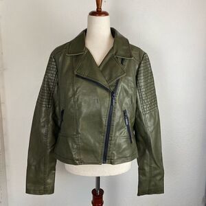 Fresh Press Imitation Leather Jacket Size L